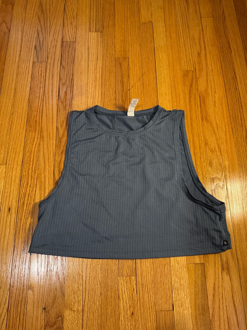 Marika Blue Gray Crop Workout Tank Top Small